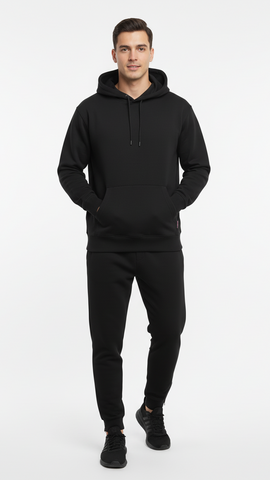 PSYCHO TUNA MENS BASIC BLACK HOODIE