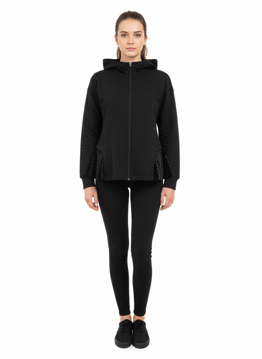 WOMENS ZIP UP HOODIE WITH FRILLS