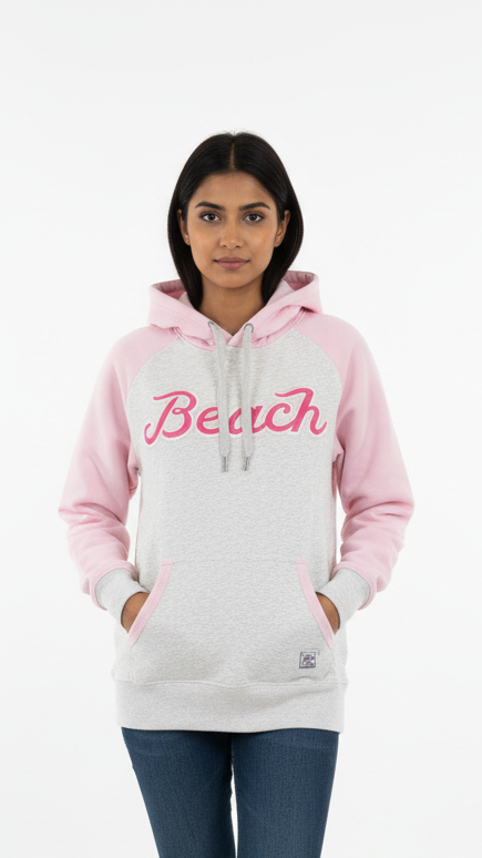 OVERRILLS WOMENS EMBROIDED TWO TONE HOODIE