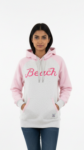 OVERRILLS WOMENS EMBROIDED TWO TONE HOODIE