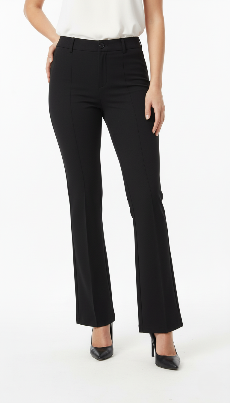 WOMENS BLACK FLARED DRESS PANT