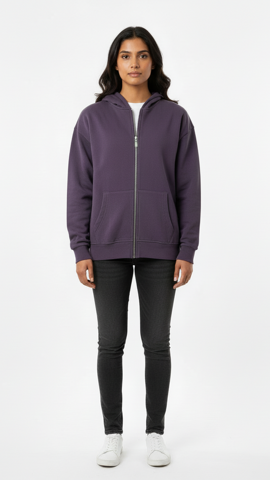 KLEINIGKEIT WOMENS ZIPP UP BASIC HOODIE