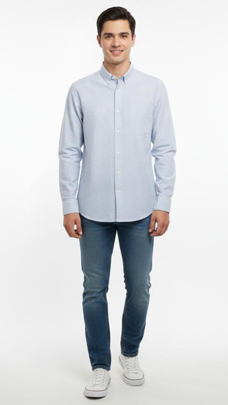 NXT MENS STRIPED REGULAR FIT SHIRT