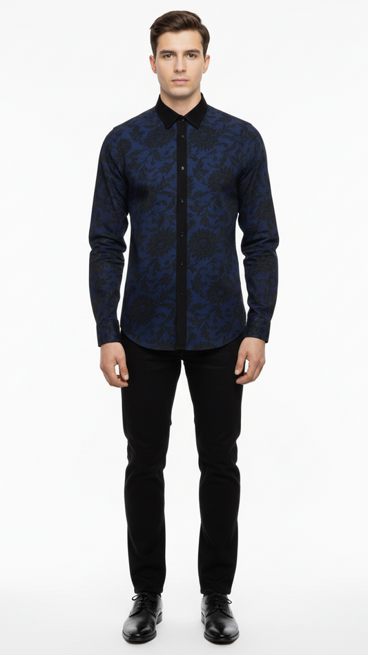 EXPRESS MENS PRINTED EXTRA SLIM SHIRT