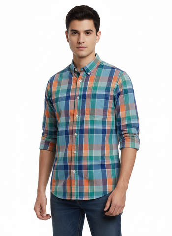 OLD NAVY MENS BUILT IN FLEX SLIM FIT SHIRT