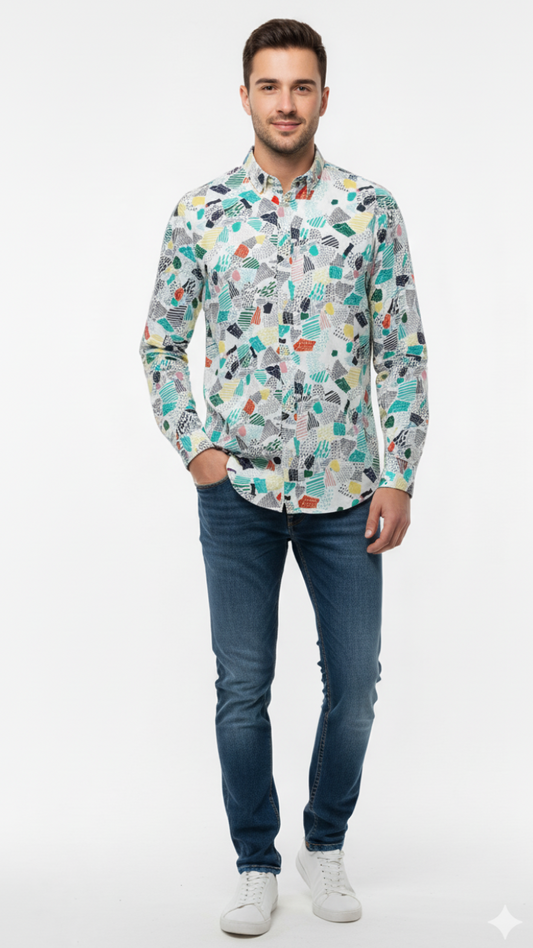 H&M L.O.G.G MENS PRINTED SHIRT