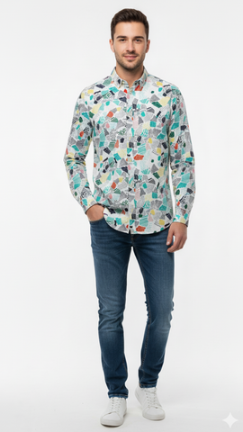 H&M L.O.G.G MENS PRINTED SHIRT