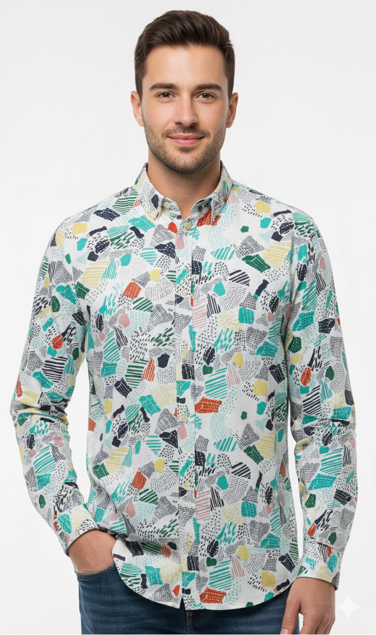 H&M L.O.G.G MENS PRINTED SHIRT