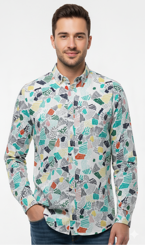 H&M L.O.G.G MENS PRINTED SHIRT