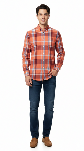 OLD NAVY MENS BUILT IN FLEX SLIM FIT SHIRT