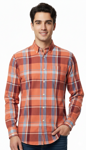 OLD NAVY MENS BUILT IN FLEX SLIM FIT SHIRT