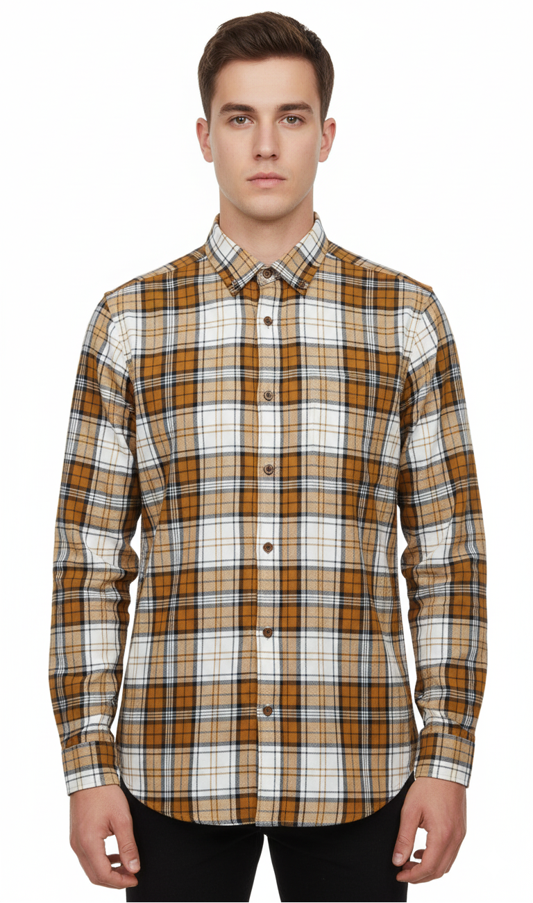 SFERA MEN REGULAR FIT FLANNEL CHECKED SHIRT