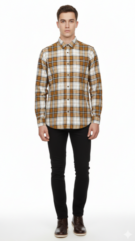 SFERA MEN REGULAR FIT FLANNEL CHECKED SHIRT