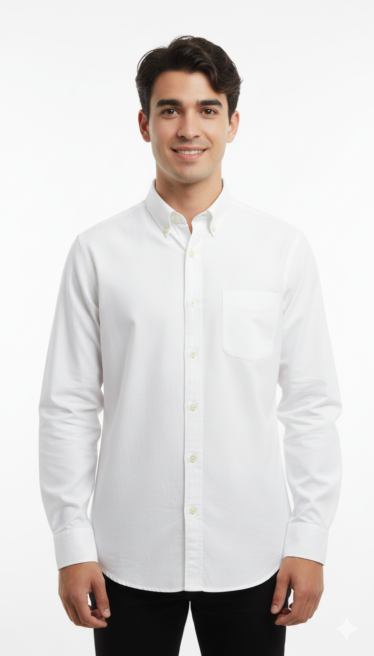 SPF MENS CUSTOM FIT WHITE TEXTURED SHIRT WITH POCKET