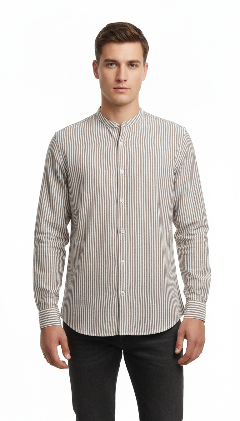 ONLY&SONS MENS MAO COLLAR LINING SHIRT