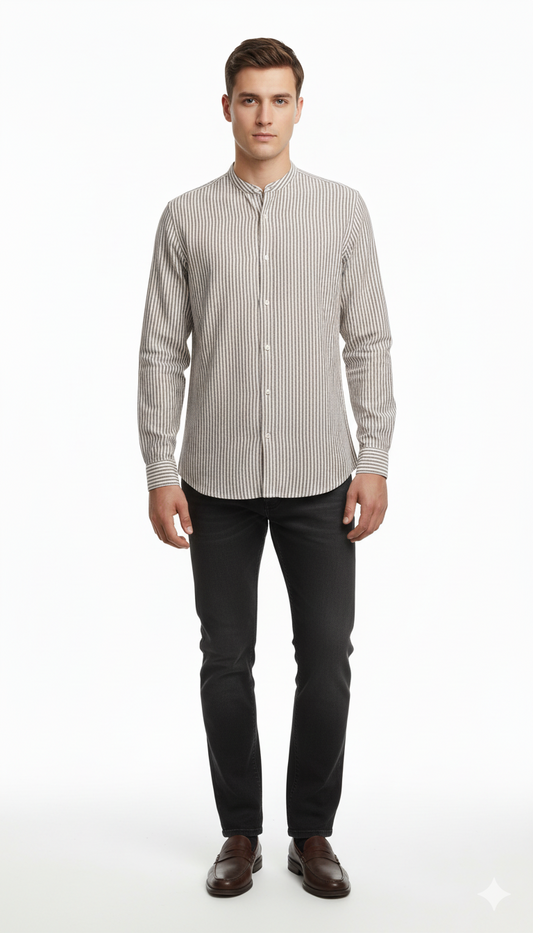 ONLY&SONS MENS MAO COLLAR LINING SHIRT