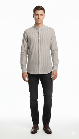 ONLY&SONS MENS MAO COLLAR LINING SHIRT