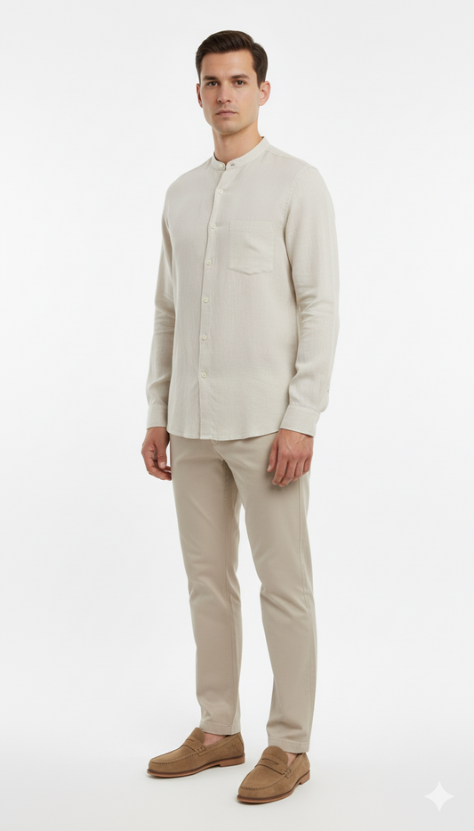 LEFTIES MENS MAO COLLAR SHIRT