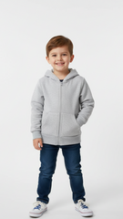 PEPCO KIDS BOYS BASIC HEATHER GREY ZIPPED HOODIE