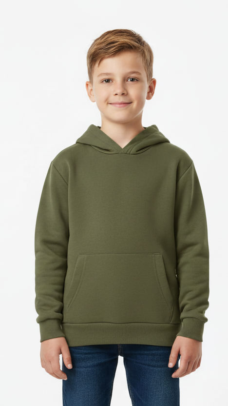 PEPCO KIDS BOYS BASIC OLIVE GREEN HOODIE