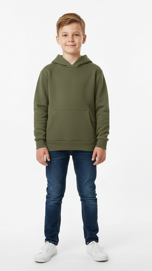 PEPCO KIDS BOYS BASIC OLIVE GREEN HOODIE