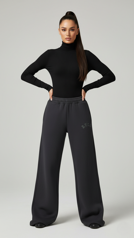 RCVA WOMENS CHARCOAL WIDE LEG TROUSER