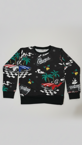 TAPE A L OEIL BOYS BLACK PRINTED SWEATSHIRT