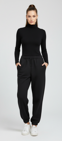 PEPCO WOMENS BLACK PLUSH TROUSER