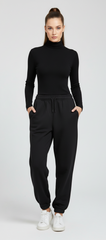 PEPCO WOMENS BLACK PLUSH TROUSER