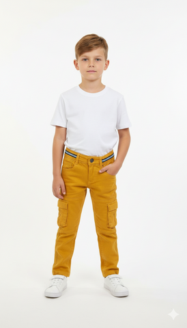 SERGENT MAJOR BOYS CARGO YELLOW JEANS