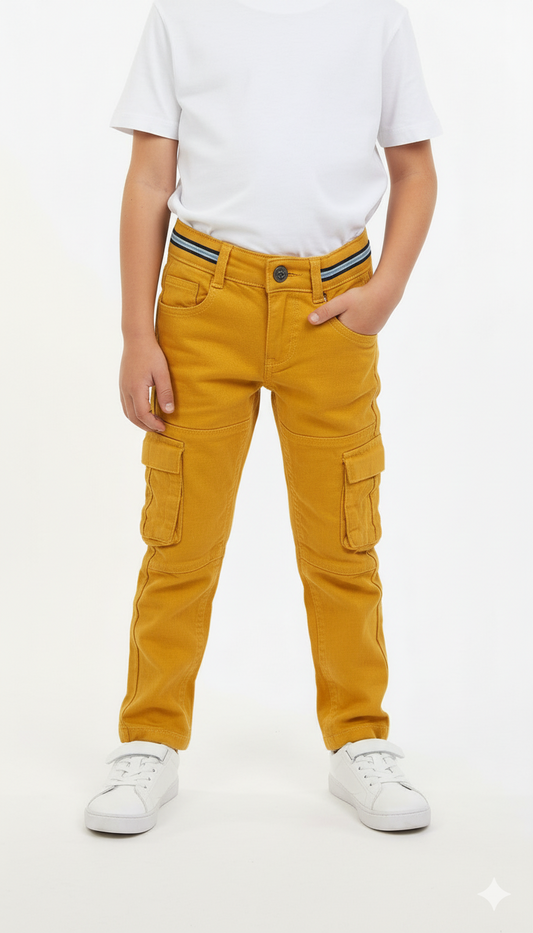 SERGENT MAJOR BOYS CARGO YELLOW JEANS
