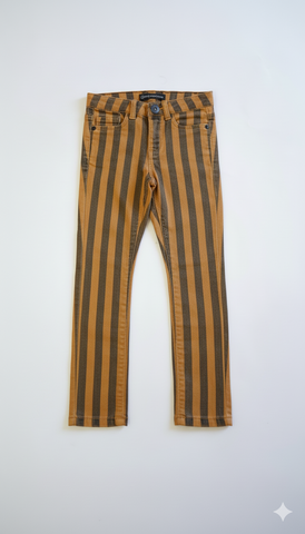 TUMBLE N DRY BOYS BLACK/ORANGE STRIPES COTTON PANT