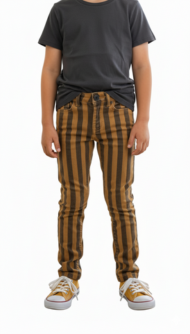 TUMBLE N DRY BOYS BLACK/ORANGE STRIPES COTTON PANT