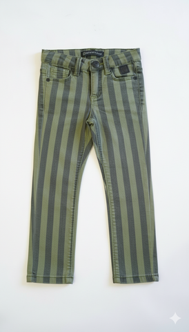 TUMBLE N DRY BOYS BLACK/GREEN STRIPES COTTON PANT