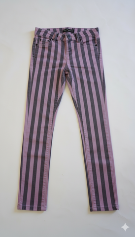 TUMBLE N DRY BOYS BLACK/PURPLE STRIPES COTTON PANT