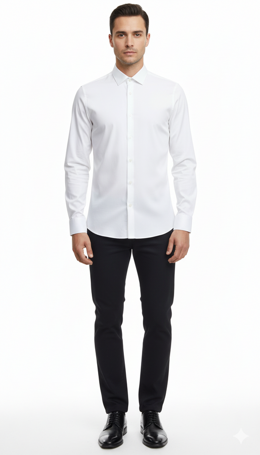 NXT MENS SKINNY FIT WHITE SHIRT