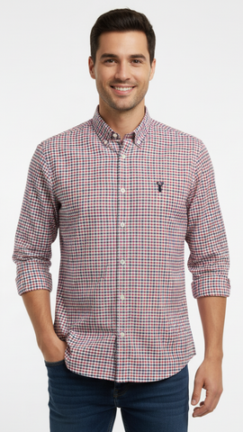 NXT MENS SLIM FIT MICRO CHECK SHIRT