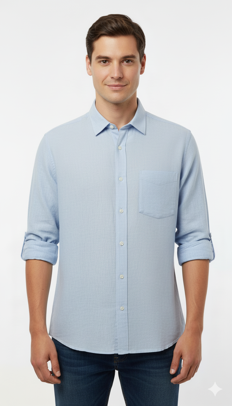 H&M MENS LINEN RELEXED FIT SHIRT