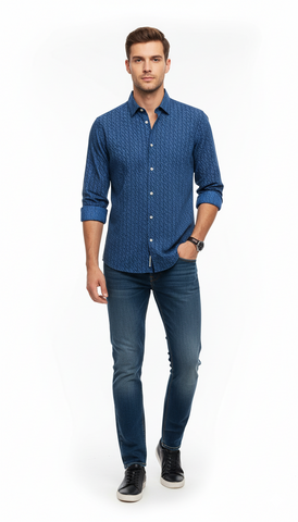 LINDBERGH MENS SLIM FIT PRINTED SHIRT