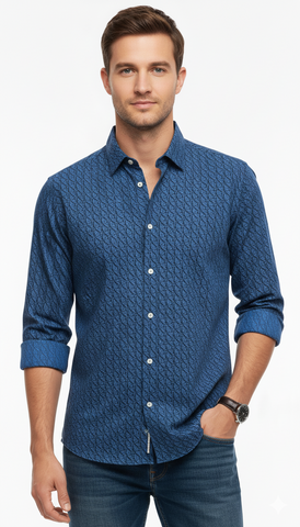 LINDBERGH MENS SLIM FIT PRINTED SHIRT
