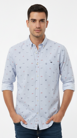 CELIO MENS PRINTED STRIPED SHIRT