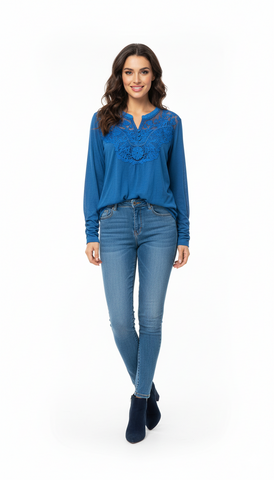 FARGIL WOMENS FULL SLEEVES EMBROIDED T SHIRT