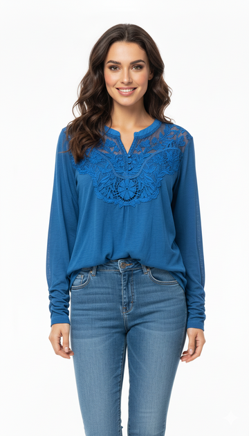 FARGIL WOMENS FULL SLEEVES EMBROIDED T SHIRT