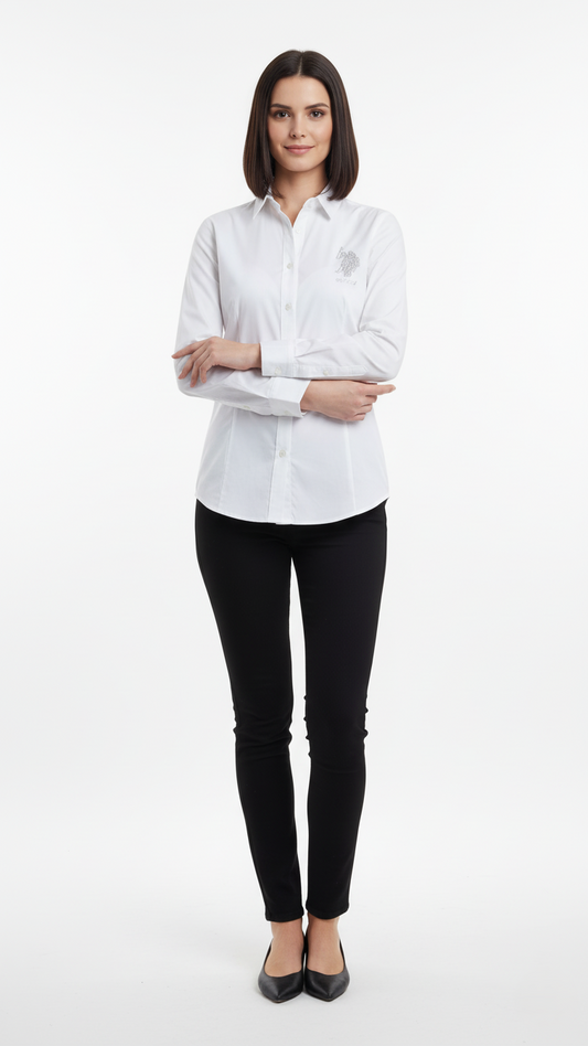 WOMENS PLAIN SHIRT WITH LOGO