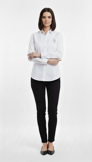 WOMENS BASIC WHITE LOGO SHIRT