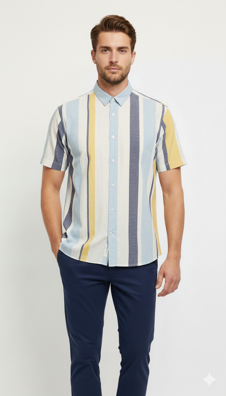 MNG MENS RELAXED FIT HALF SLEEVES SHIRT