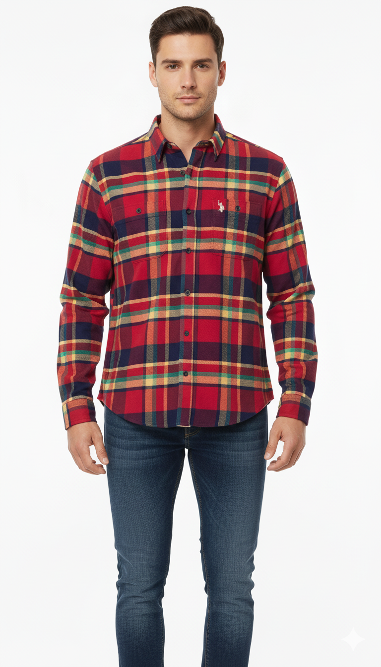 USPA MENS MULTICOLOR CHECKERED SHIRT