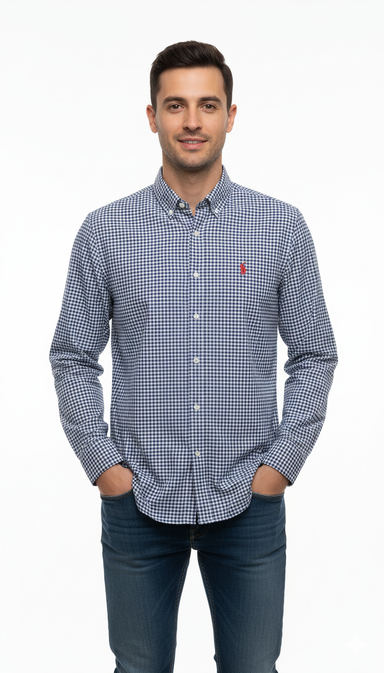 NXT مینز سلم مائیکرو چیک لوگو شرٹ