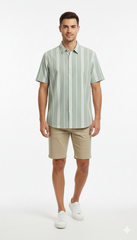 MNG MENS HALF SLEEVS REGUALR FIT DUAL STRIPES SHIRT