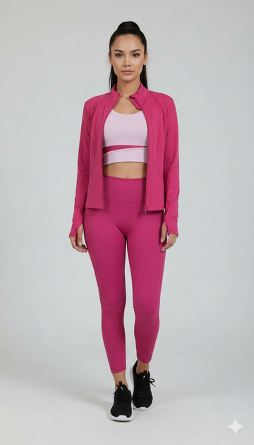 Women's Fitness Yoga Bra , Jacket And Pants/Leggings 3 Piece Set